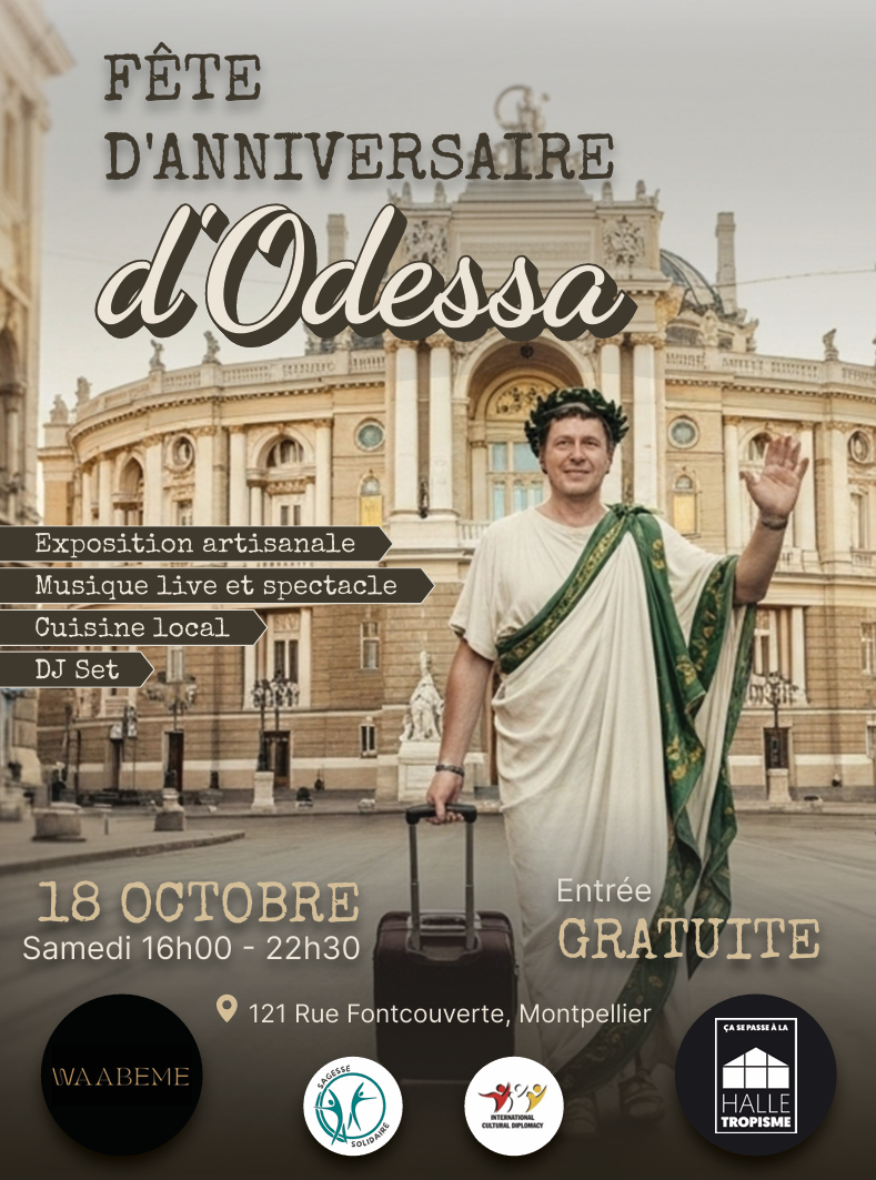 Affiche sur la fête d'anniversaire d'Odessa en octobre