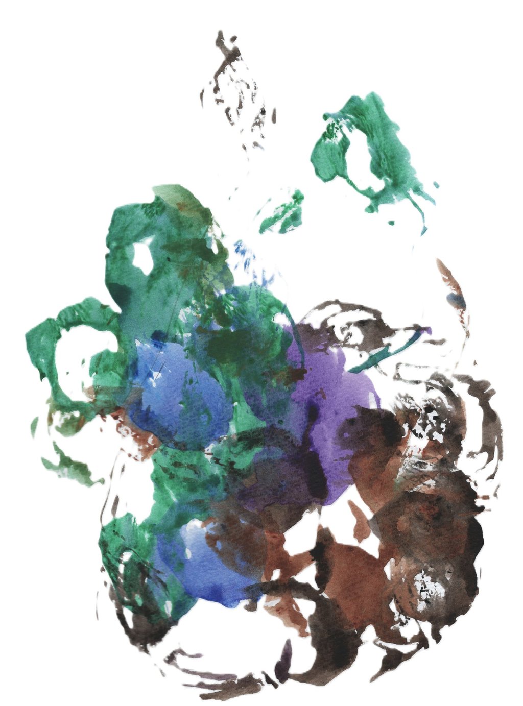 Vibrant watercolor representation of the Sparkling Violetear bird, exploring color harmonies in Ikebana-inspired drawing