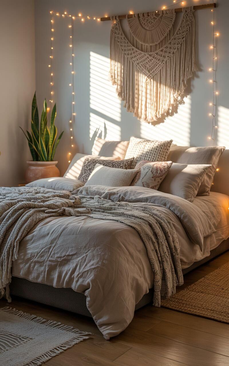 modern boho bedroom