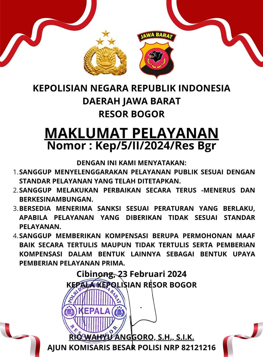 maklumat pelayanan publik