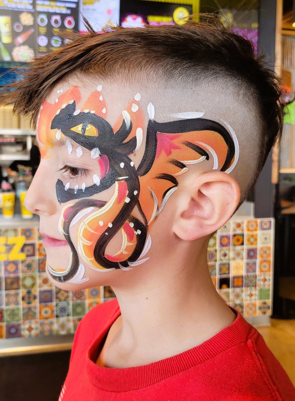 face painting kids face dragon
