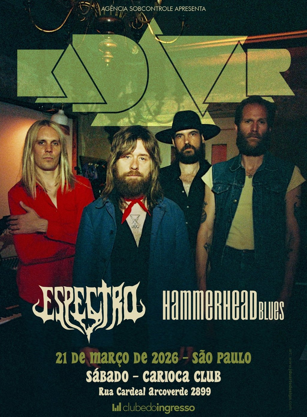 Kadavar em SP: Hammerhead Blues e Espectro são confirmadas como bandas de abertura