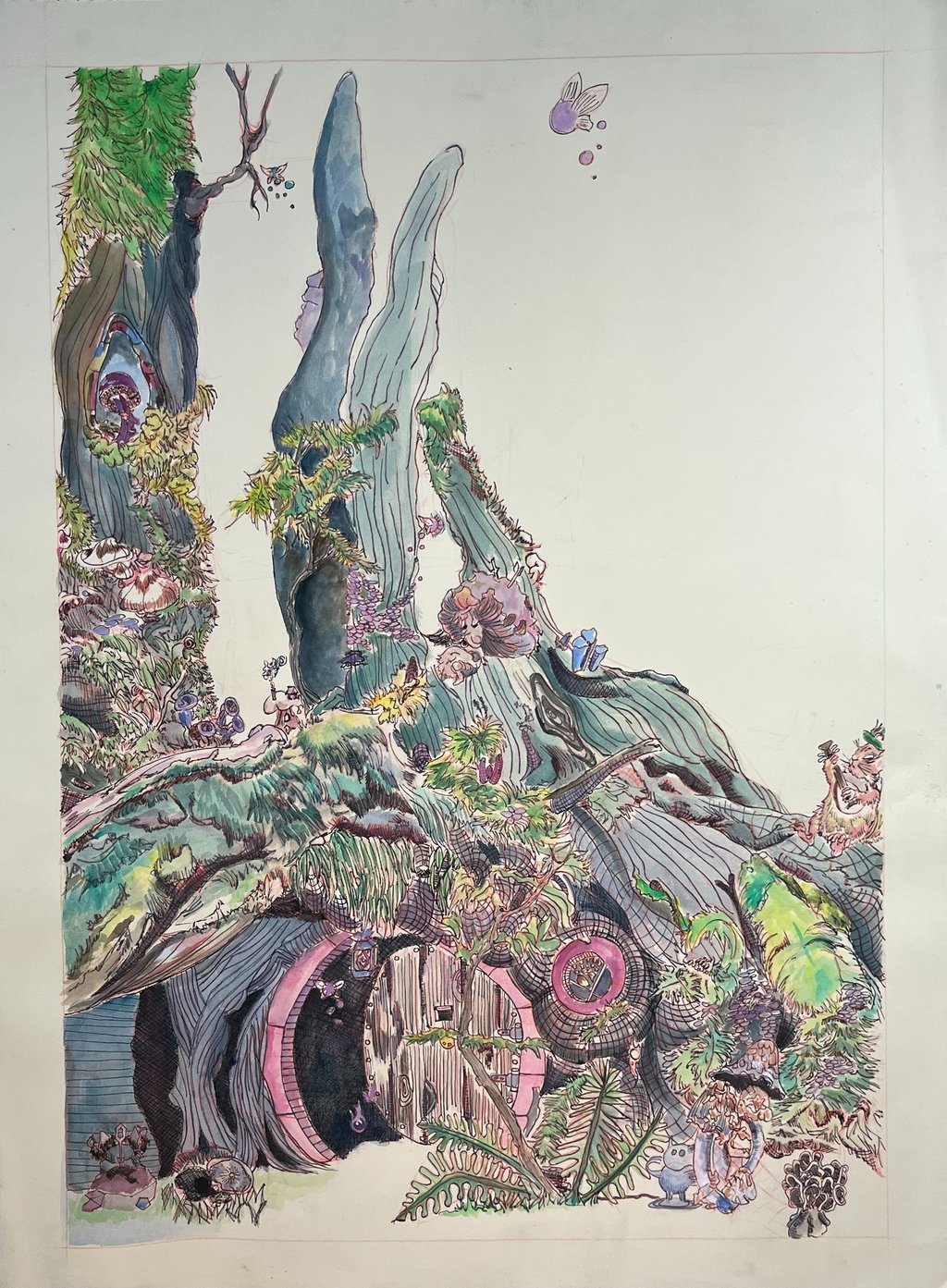 this image uses elements from the lord of the rings and other fairytales the base is of a hollow tree