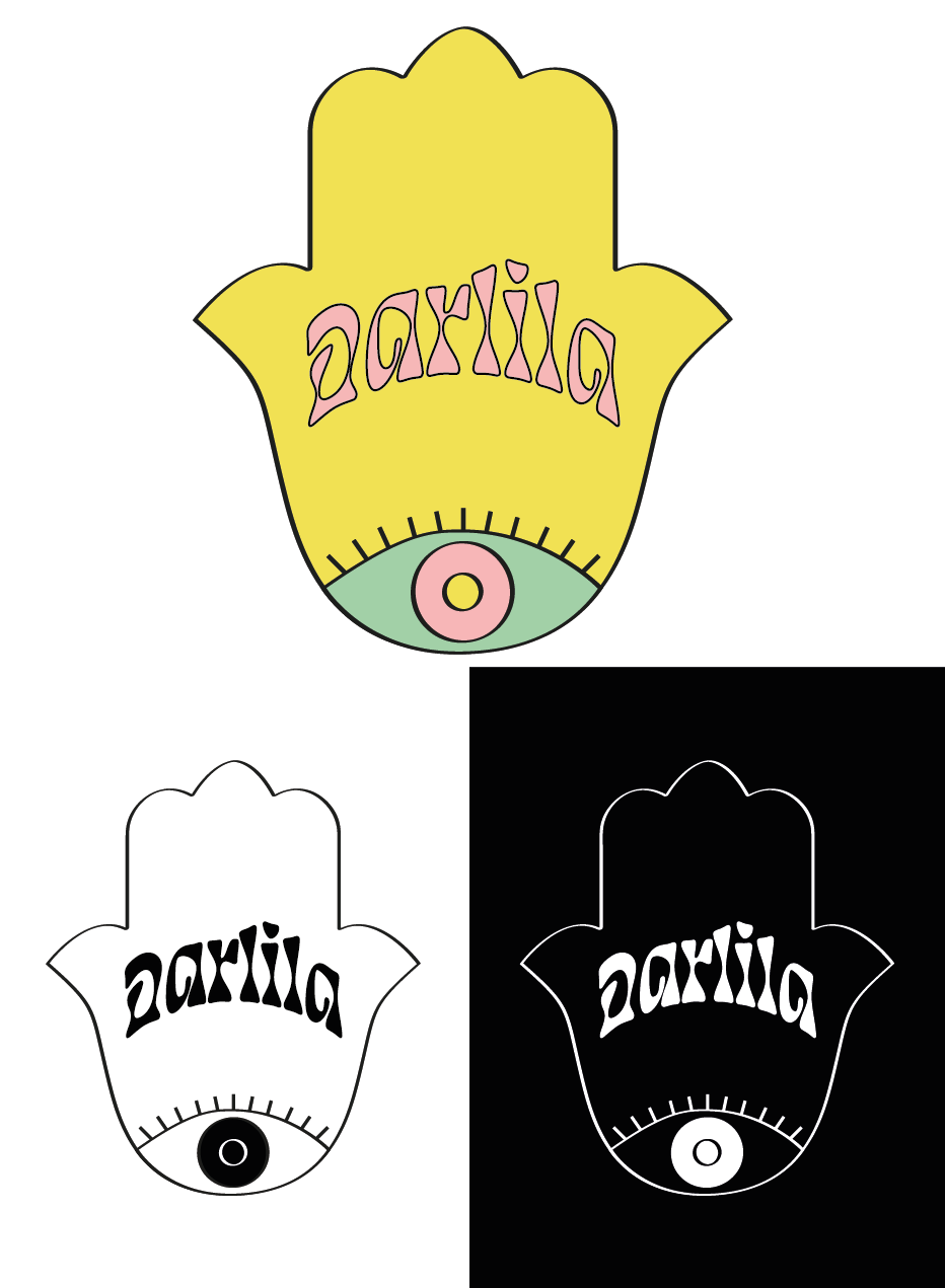 Déclinaisons du logo Darlila adaptable à tous les supports