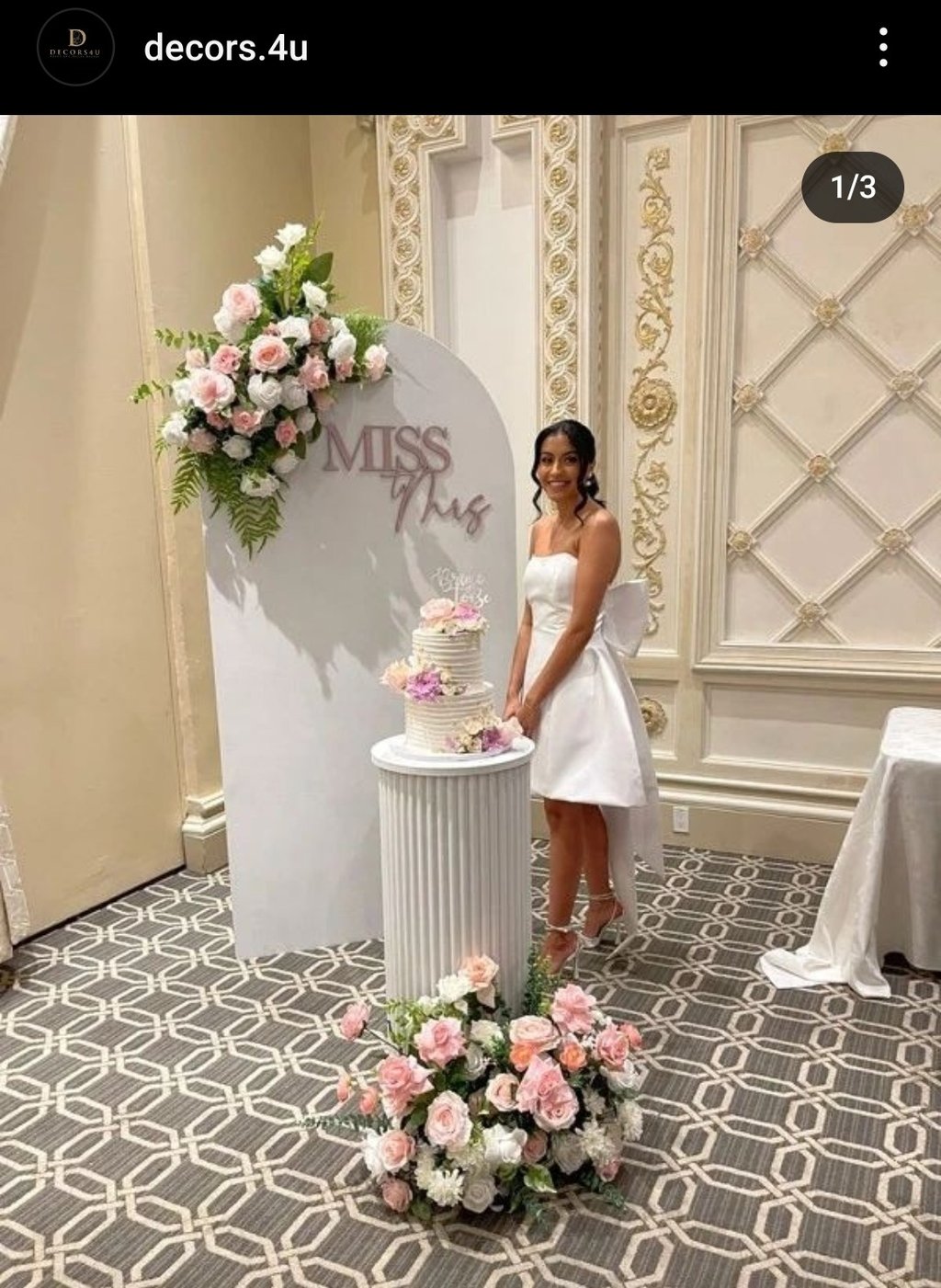 Bridal shower backdrop with a miss to mrs sign