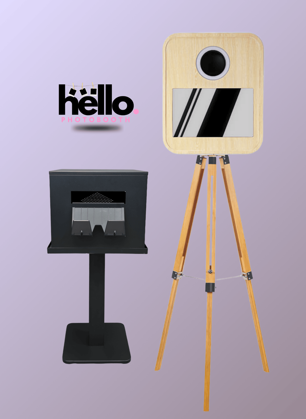 Une Photo Booth, doté d’une caméra et d’une imprimante imprimante en forme de boîte aux lettres. 