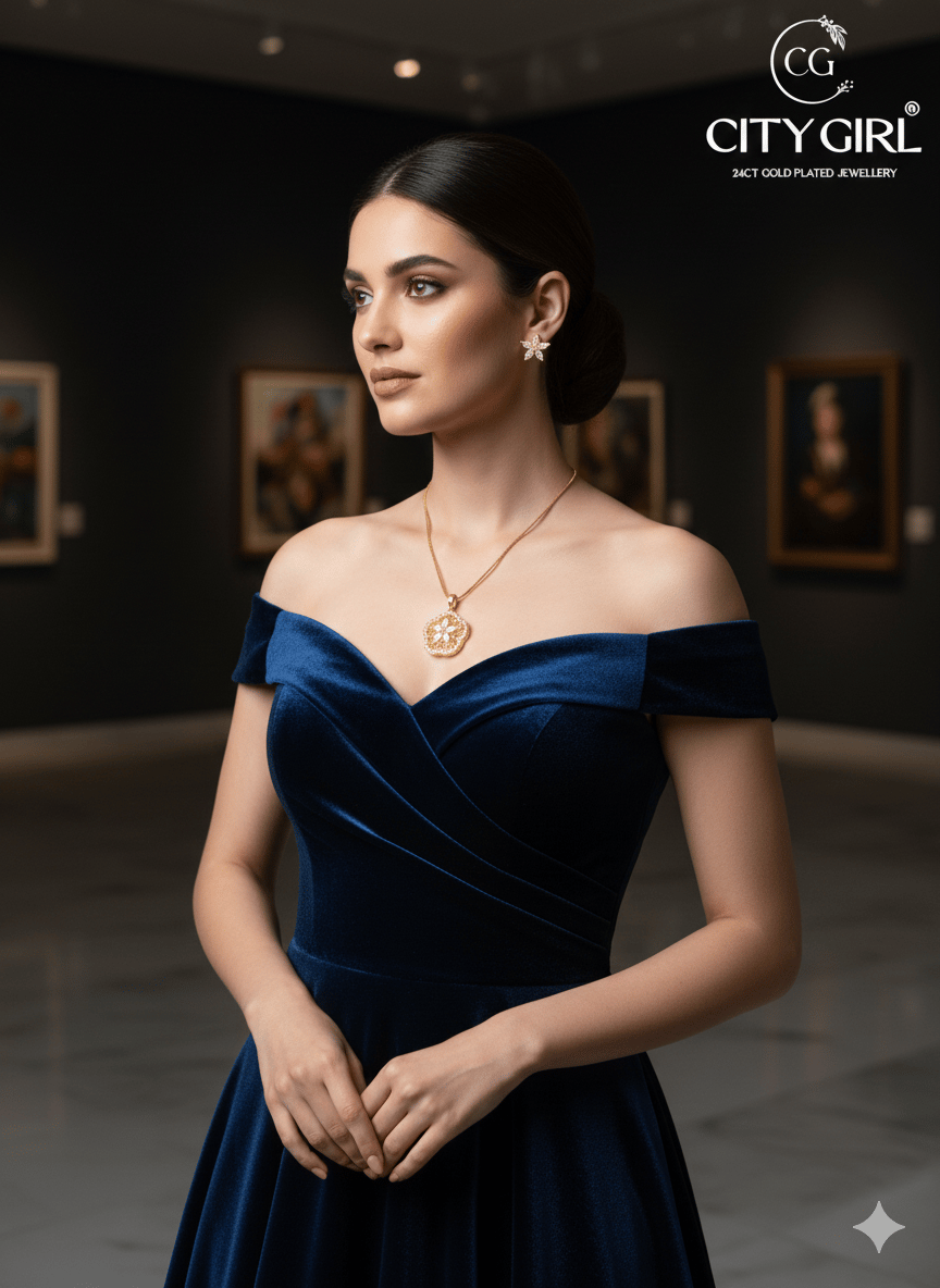 City Girl Rhodium Plated CZ Jewellery