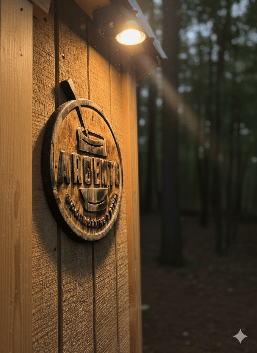 a wooden sign that says,'the name of the shop