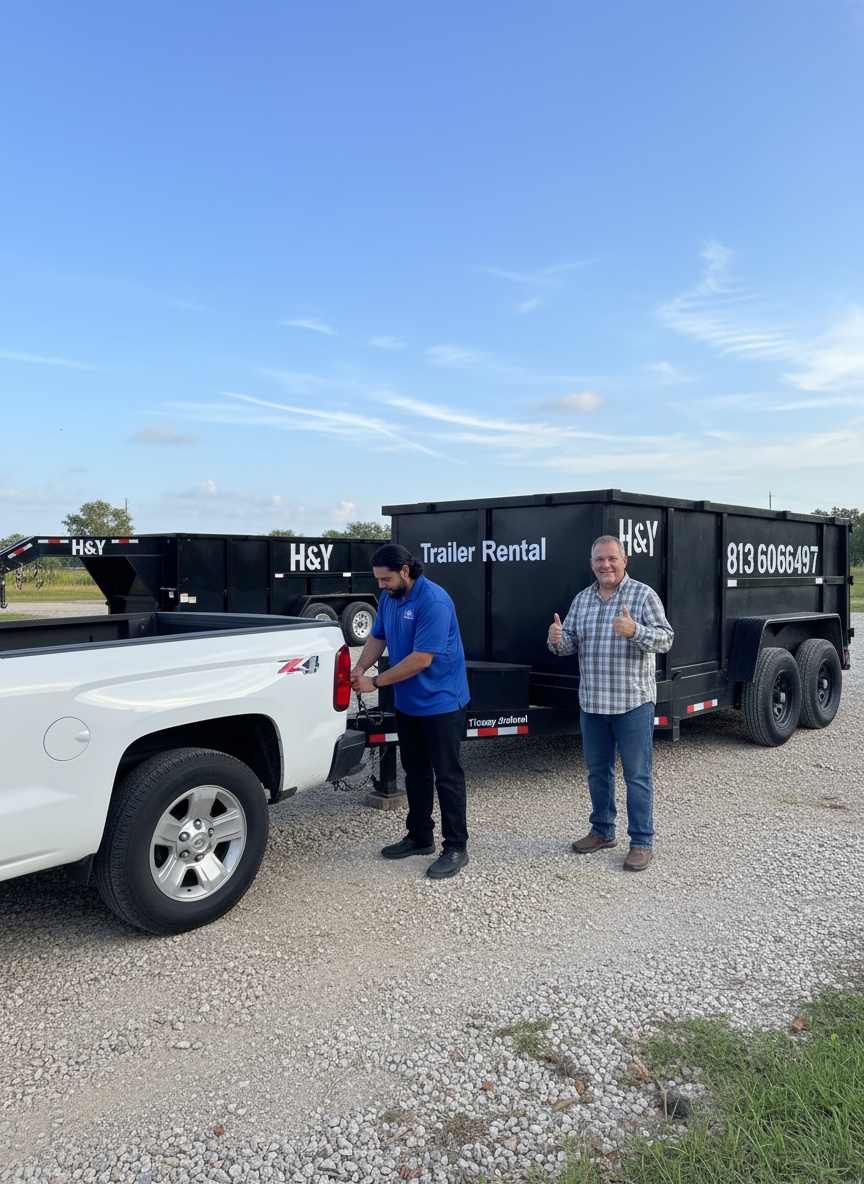 Tampa Trailer Rentals Flatbed Trailer and Dumpster Trailer