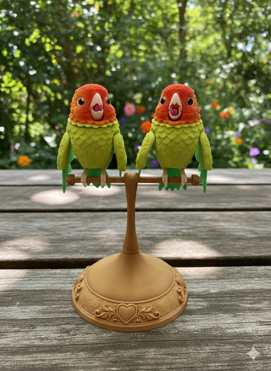 cute lovebirds figurine pair
