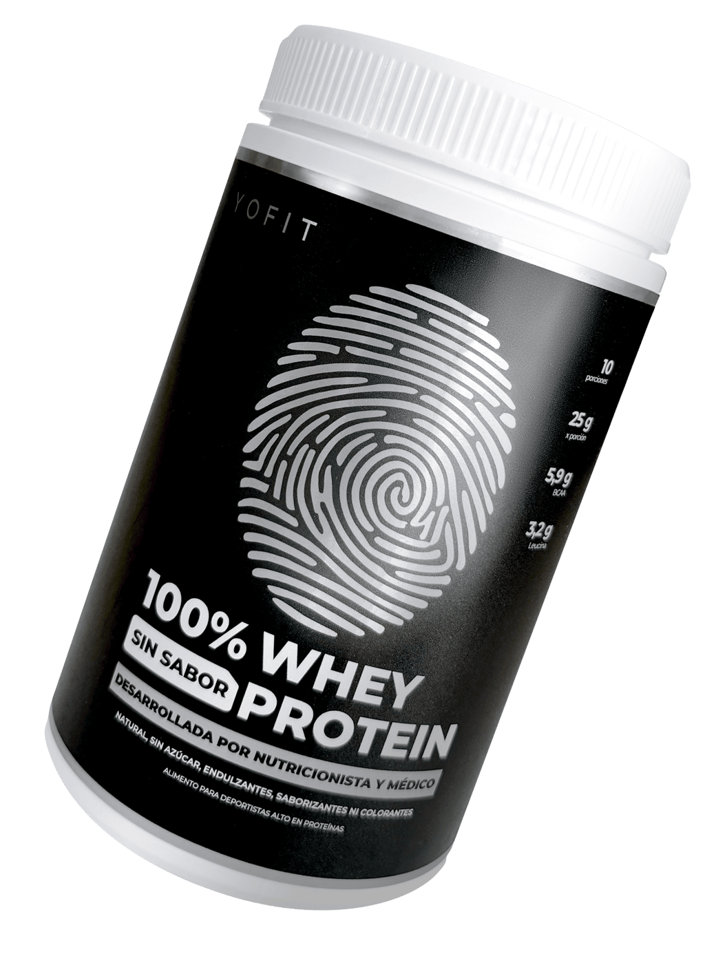 Botellas de suplementos YOFIT: Proteína Whey y Creatina Monohidratada 100% pura sin aditivos