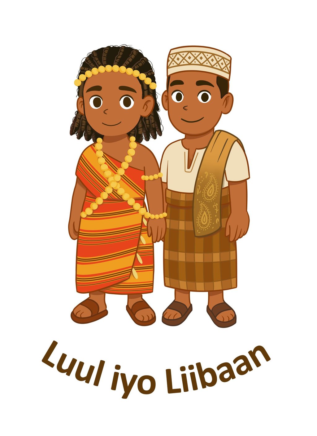 a man and woman in traditional clothing, with the words lulili i love