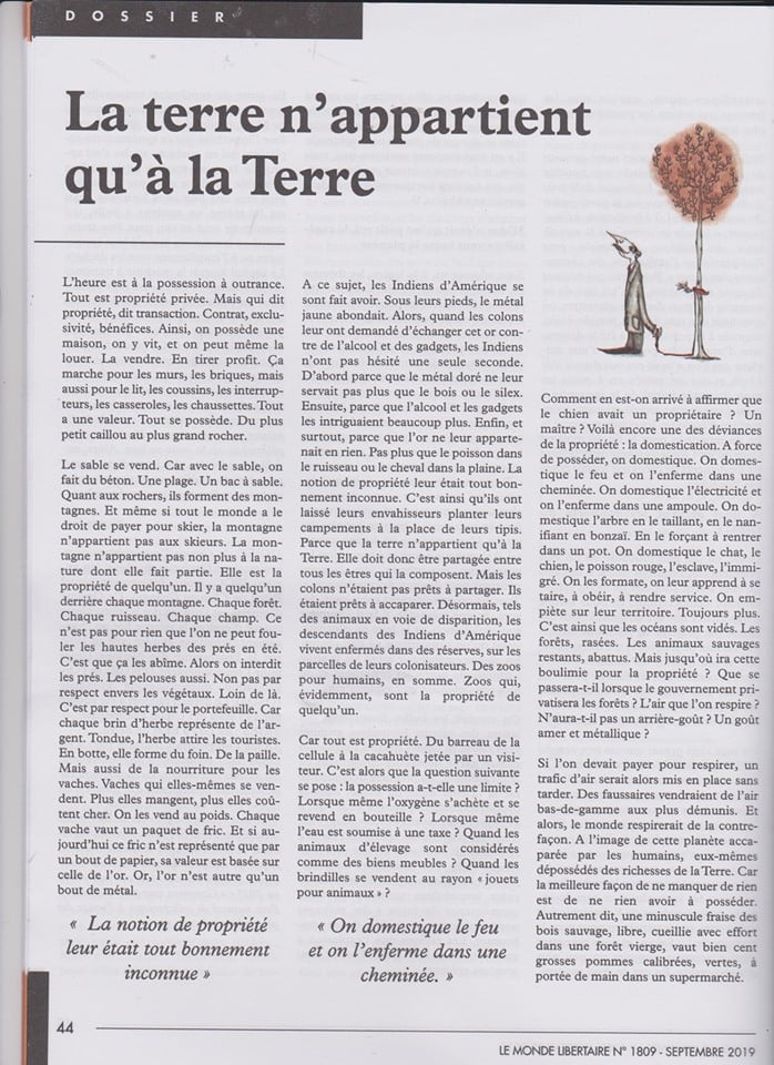 article propriété le monde libertaire