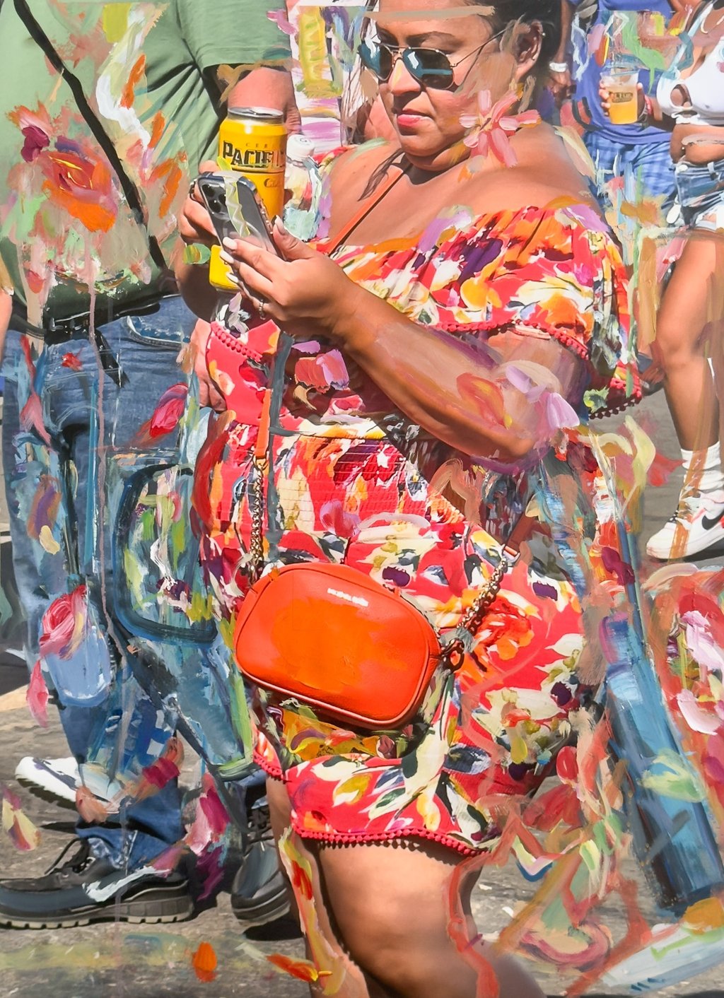 Big Orange - 24x36 Acrylic and pigment ink on cotton rag paper