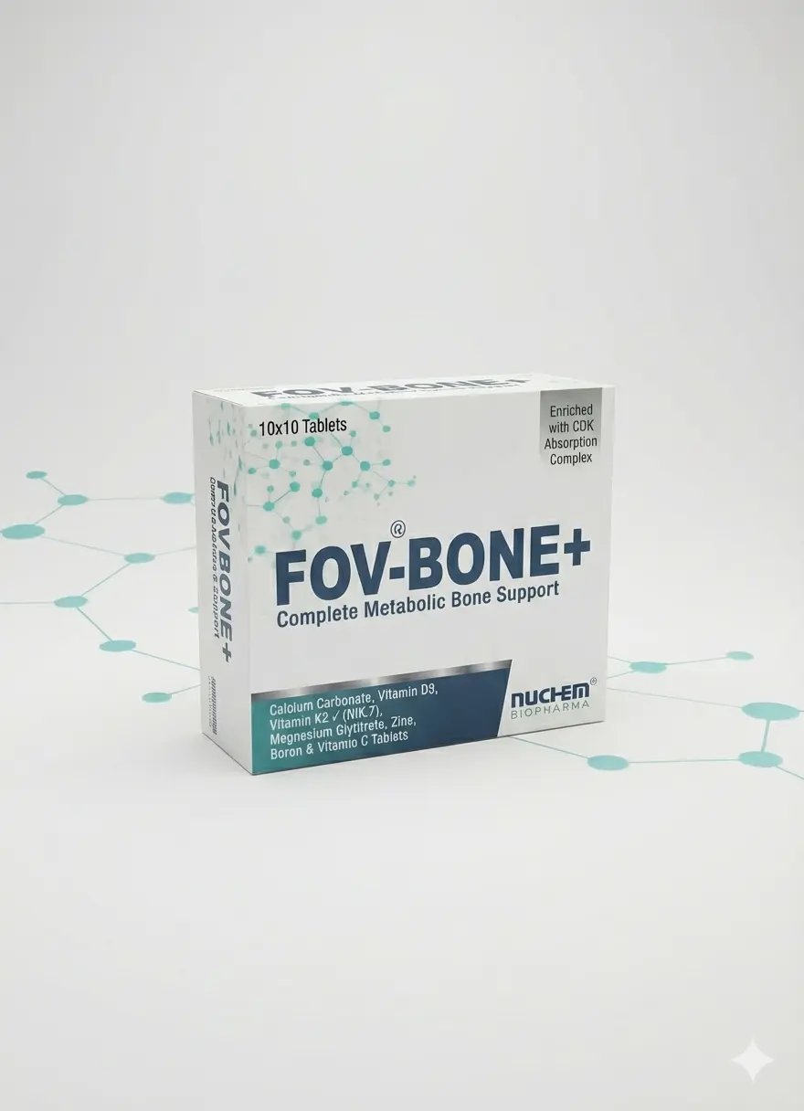 FOV-BONE+: Vitamin K2-7 & Calcium Formula | Nuchem Biopharma