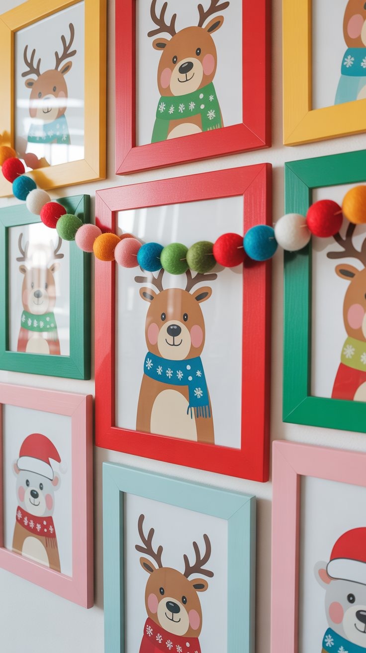 a wall hanging on a wall with a christmas tree