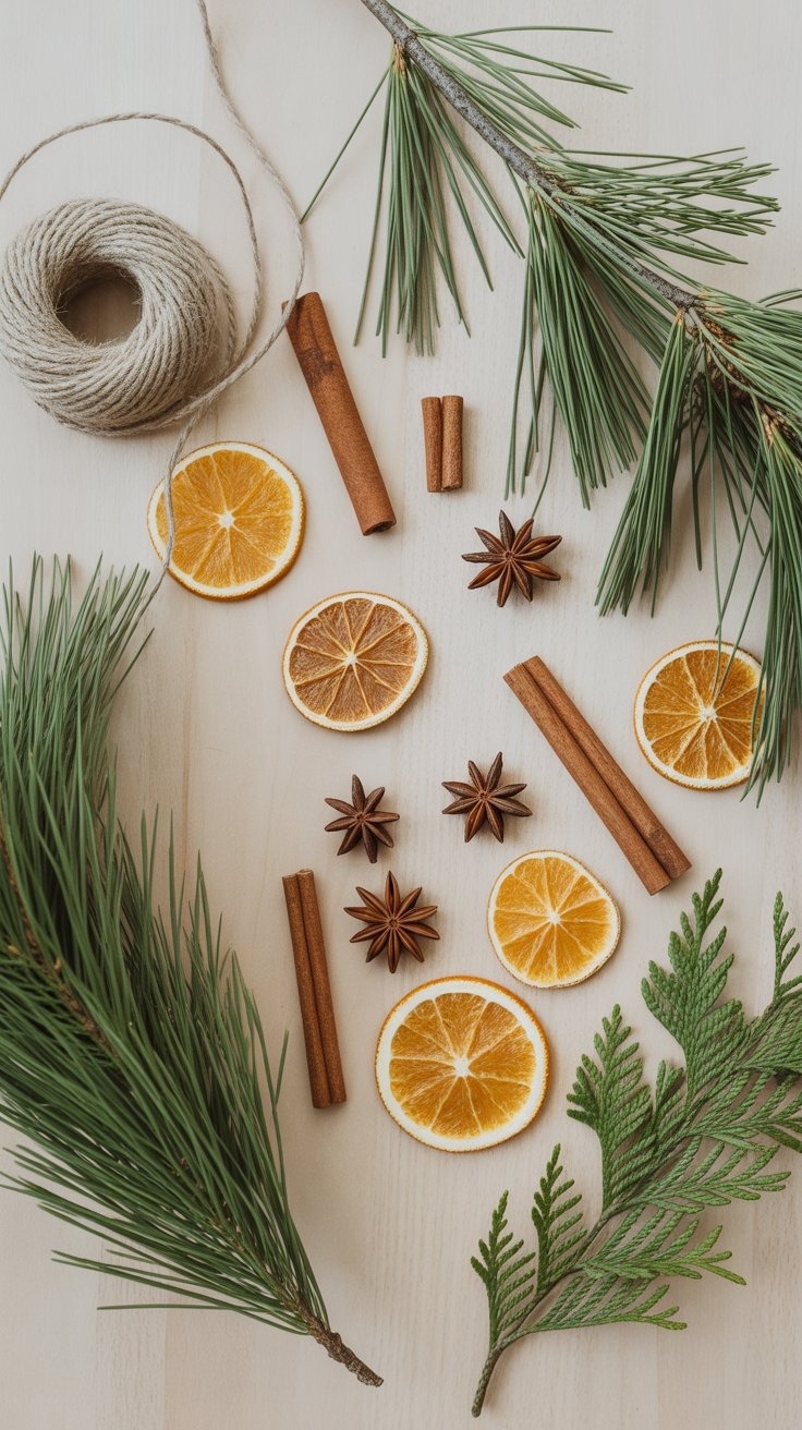 a bunch of oranges and cinnamons on a table