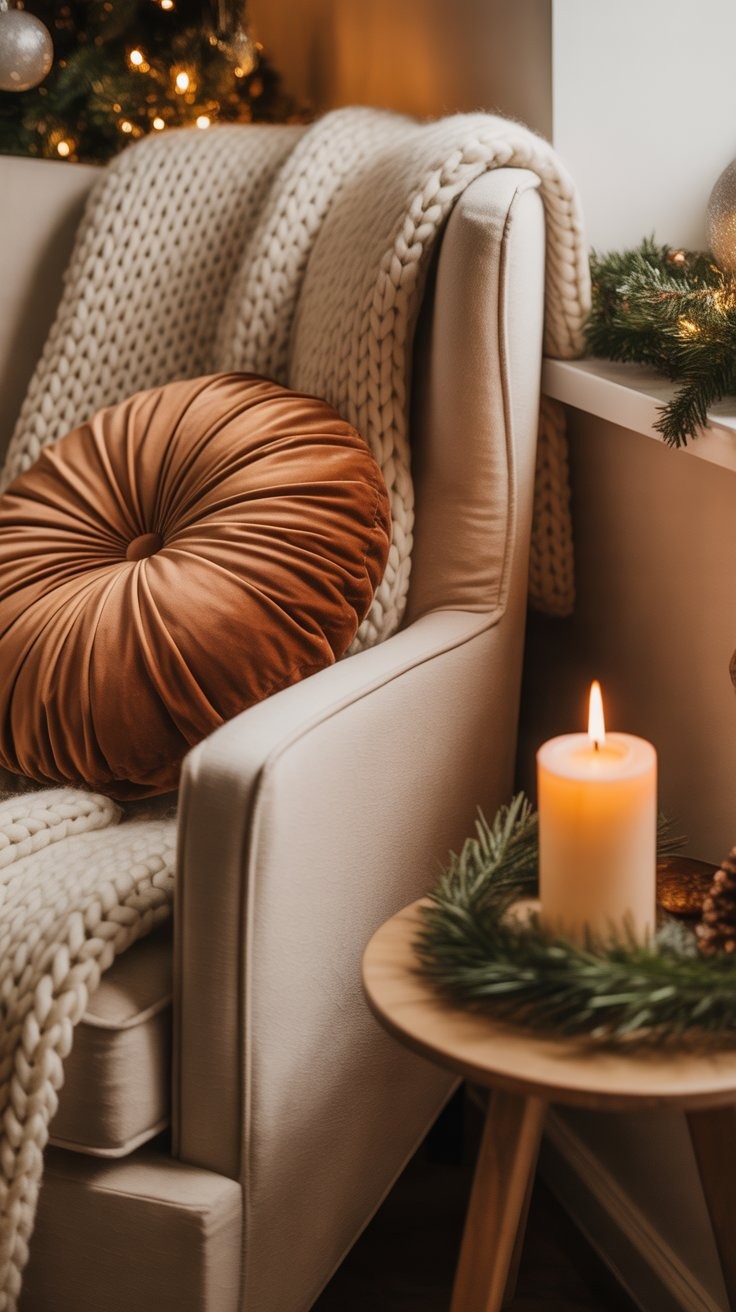 a christmas tree with a candle and a candle