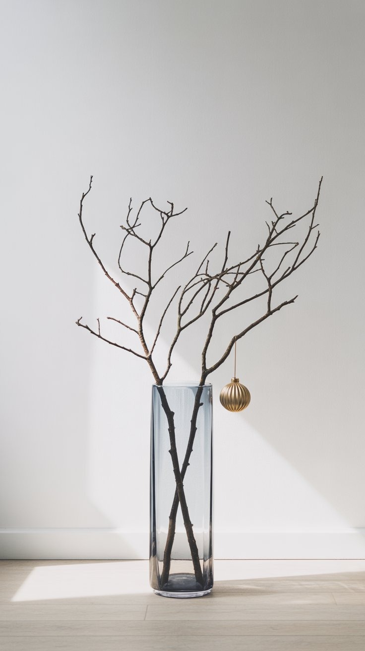 a vase with a tree branch in it