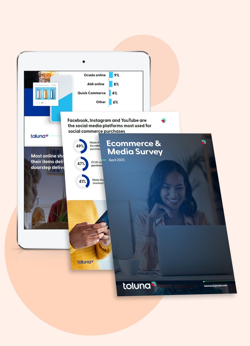 a tablet and a tablet with a magazine cover