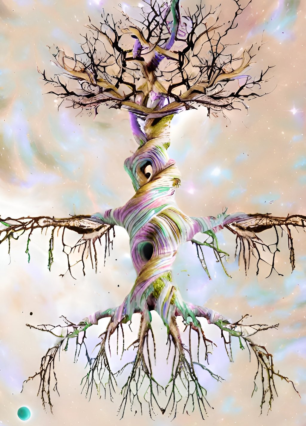 a tree with a twisted tree in the middle