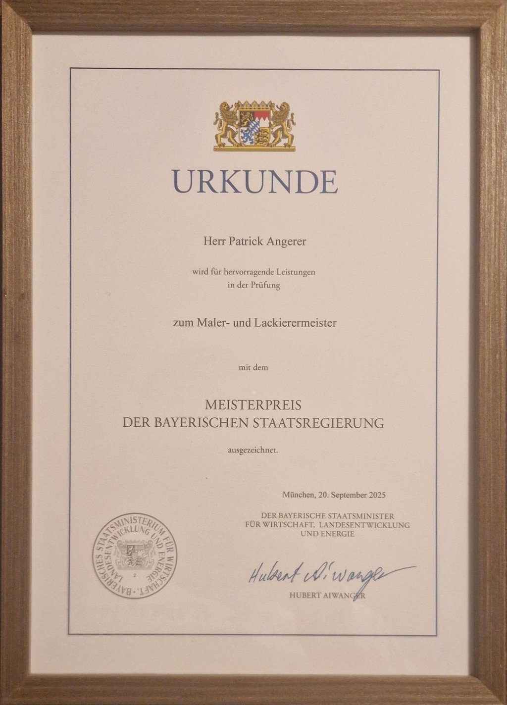 Meisterpreis der byrischen Staatsregierung