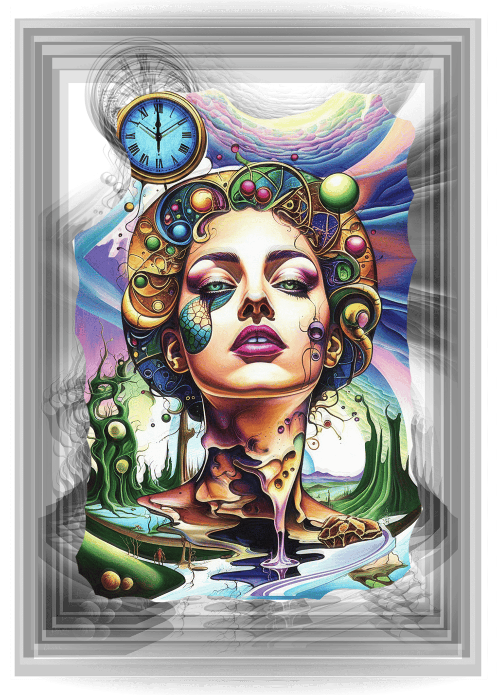 Completed coloring page paradise Bird Booklets in Surreal style 