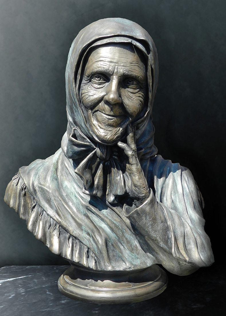 Finished painted bust created through custom 3D sculptural services