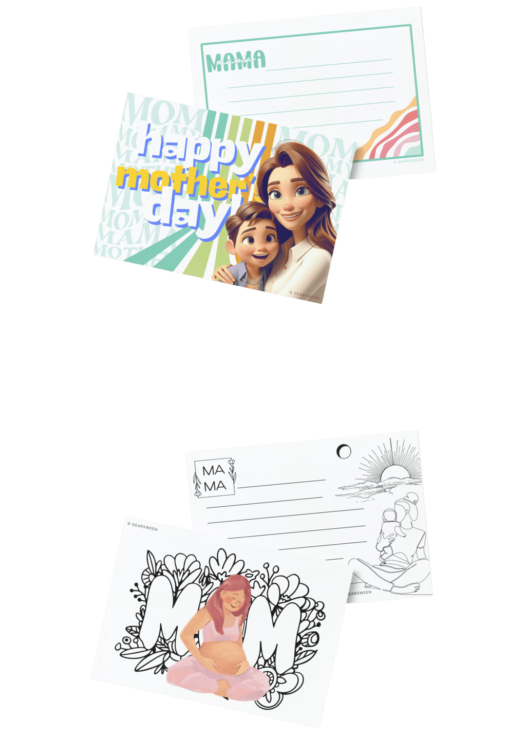 a woman with a child's name on her name mother's day card