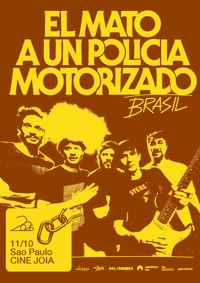 Poster do show da banda El Mato a un Policia Motorizado com as informações do Cine Joia no dia 11/10