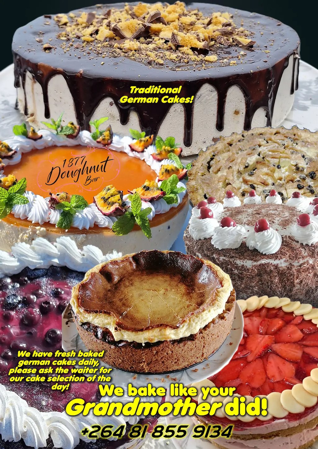 German Waffles Cake Cakes Swakopmund on the Jetty 1877 Doughnut Bar