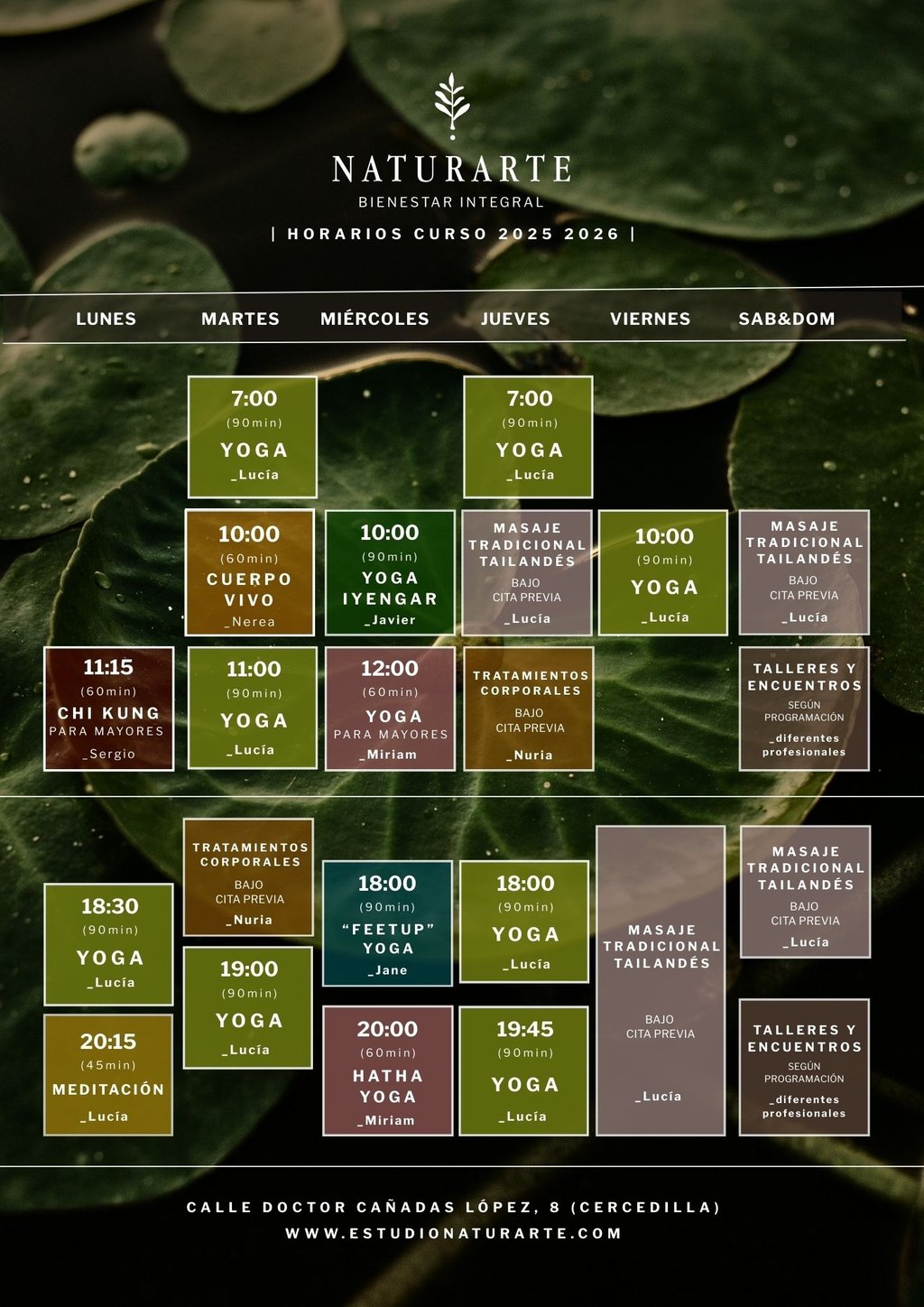 HORARIO DE ACTIVIDADES