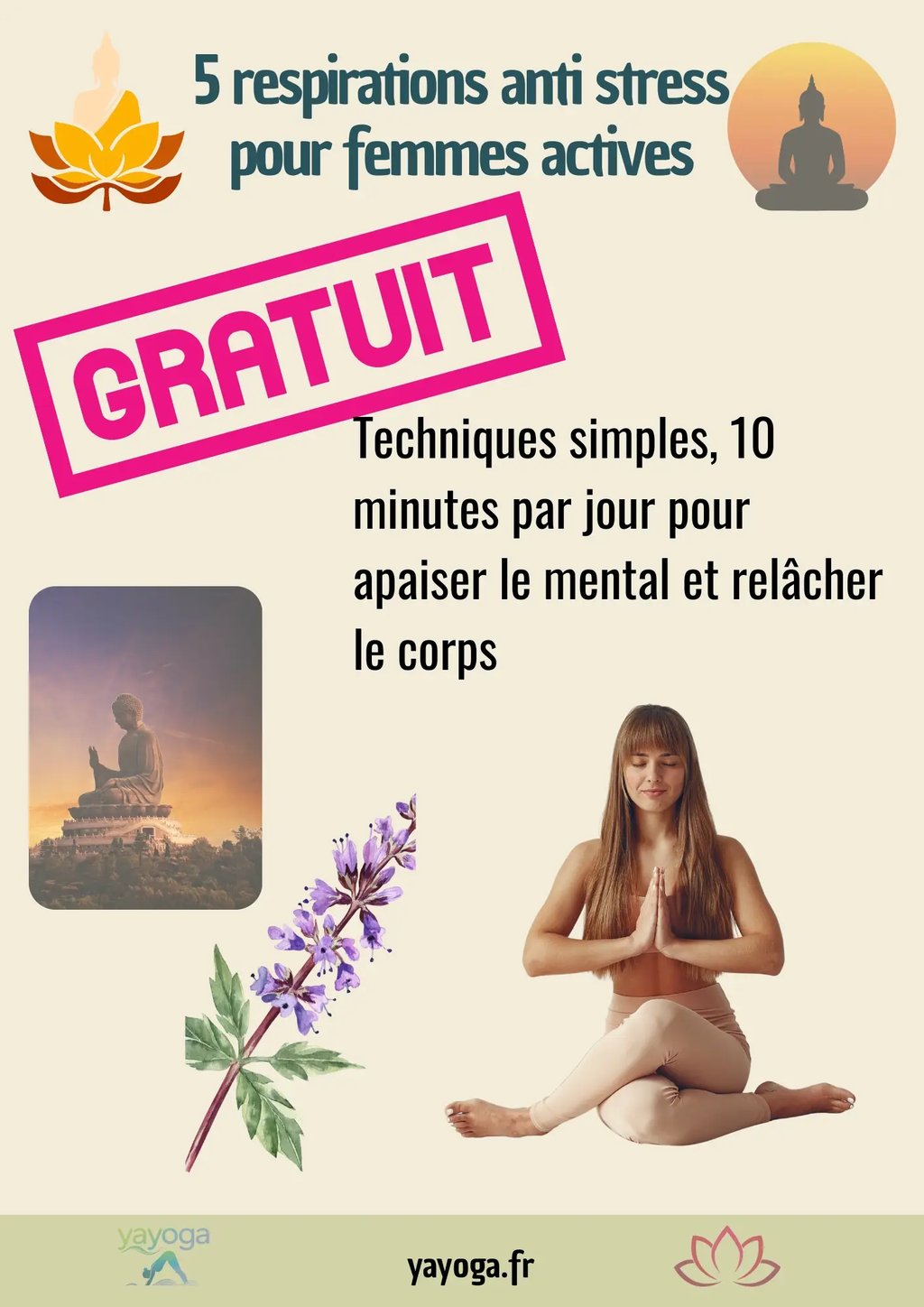 page couverure ebook. 5 respirations anti stress