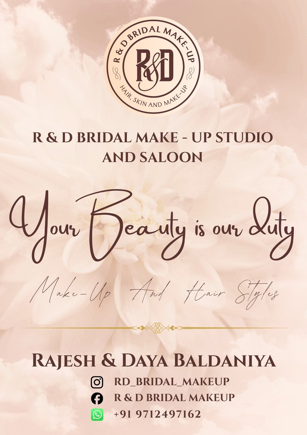 r and d bridal makeup salon skin care treatment price list gotri vadodara