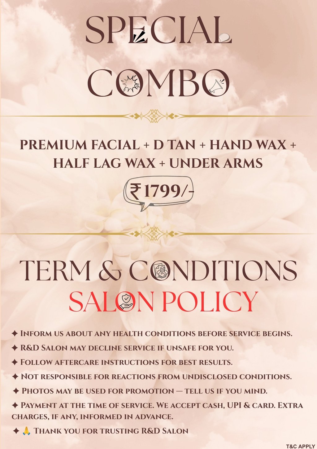 r and d bridal makeup salon skin care treatment price list gotri vadodara