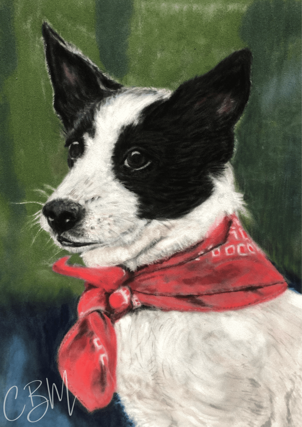 CBM Art Dog with red neck tie