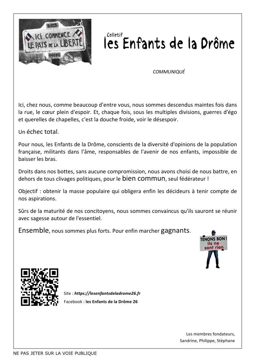 Collectif les Enfants de la Drôme - texte fondateur