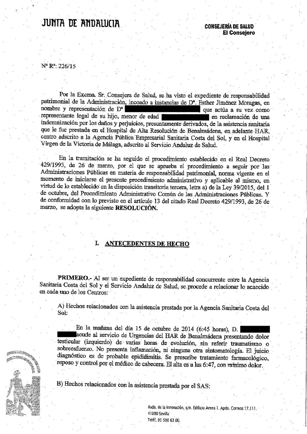 retraso negligente en el diagnóstico de torsión testicular