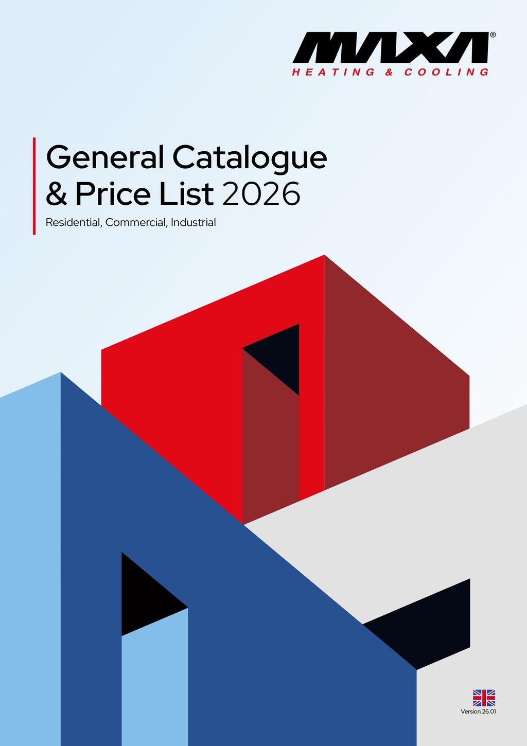 MAXA Heating and Cooling General Catalogue and Price List 2026 for residential and industrial HVAC solutions.