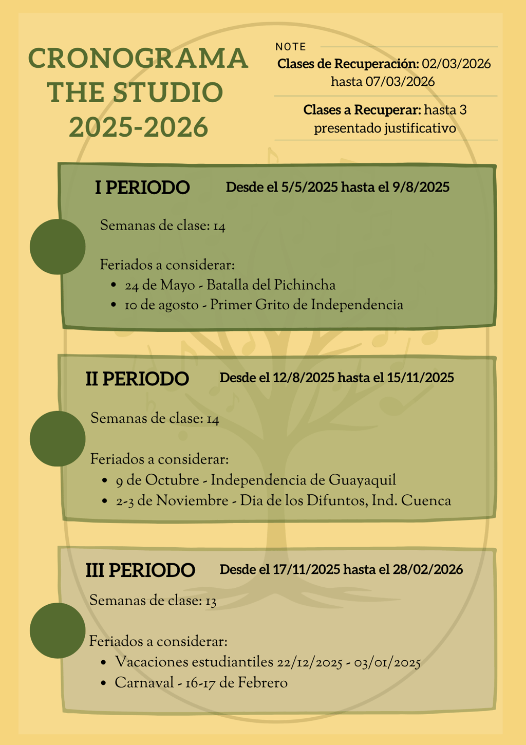 calendario academico costa clases de piano en guayaquil
