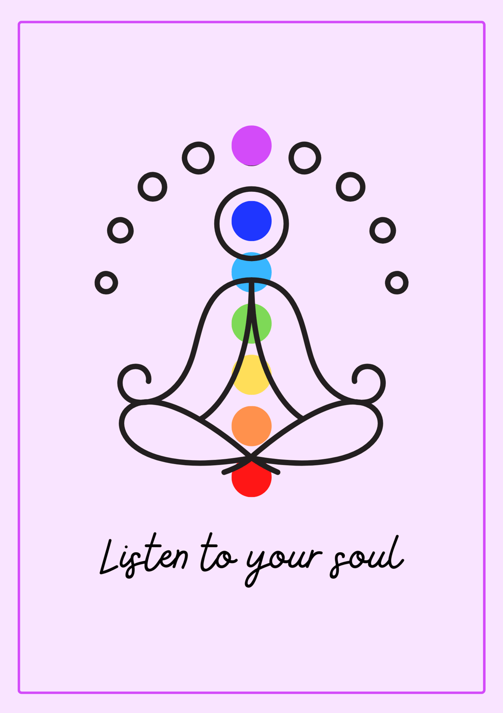 a person sitting in a lotus position with a colorful chakrai