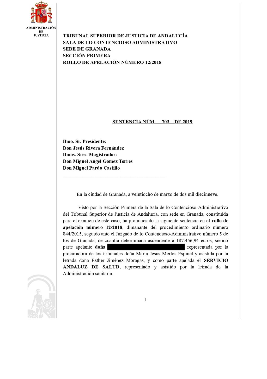 sentencia condena negligencia medica por error diagnostico