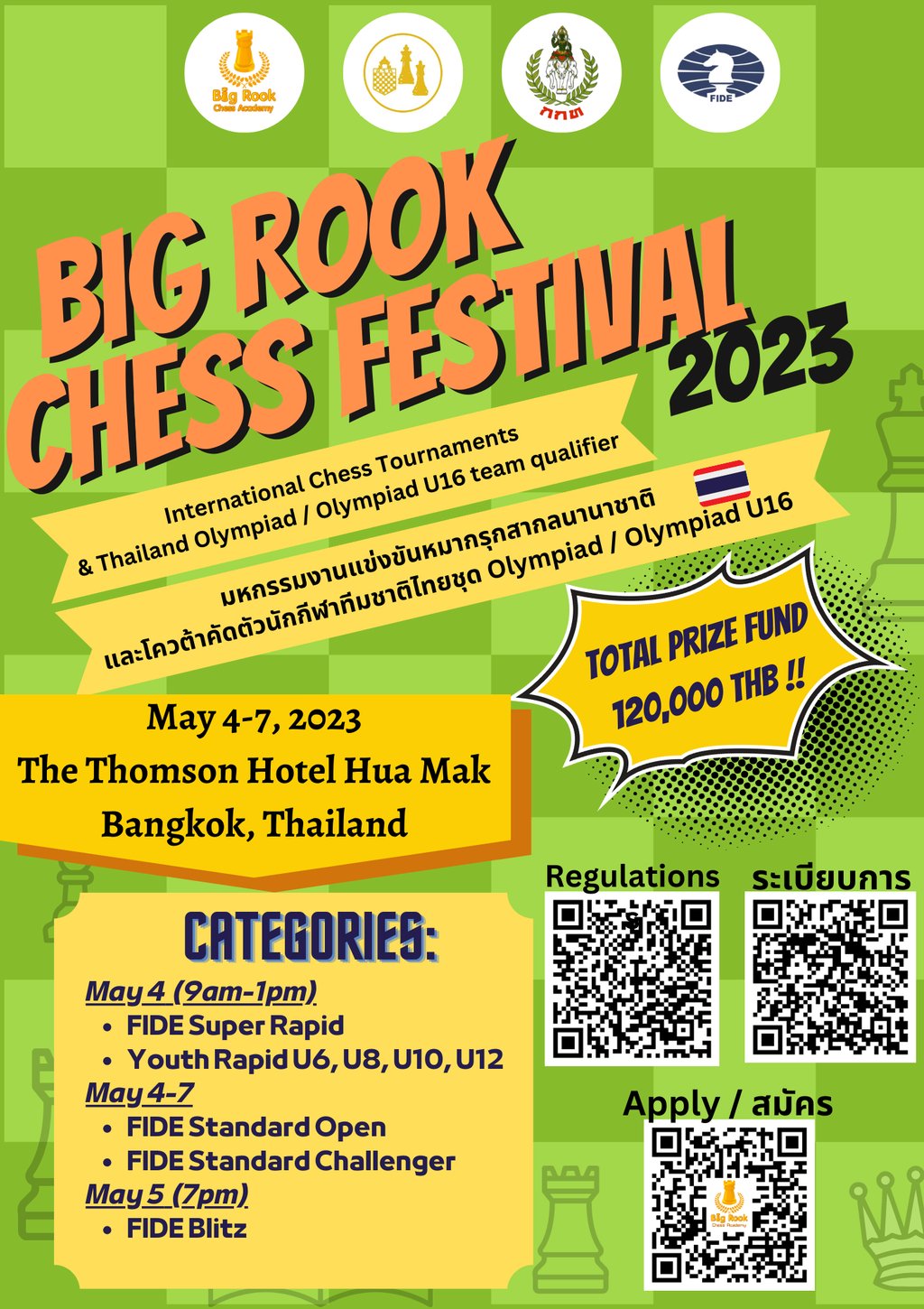 Big Rook Chess Festival 2023. Thailand Chess. Big Rook Chess Academy Bangkok
