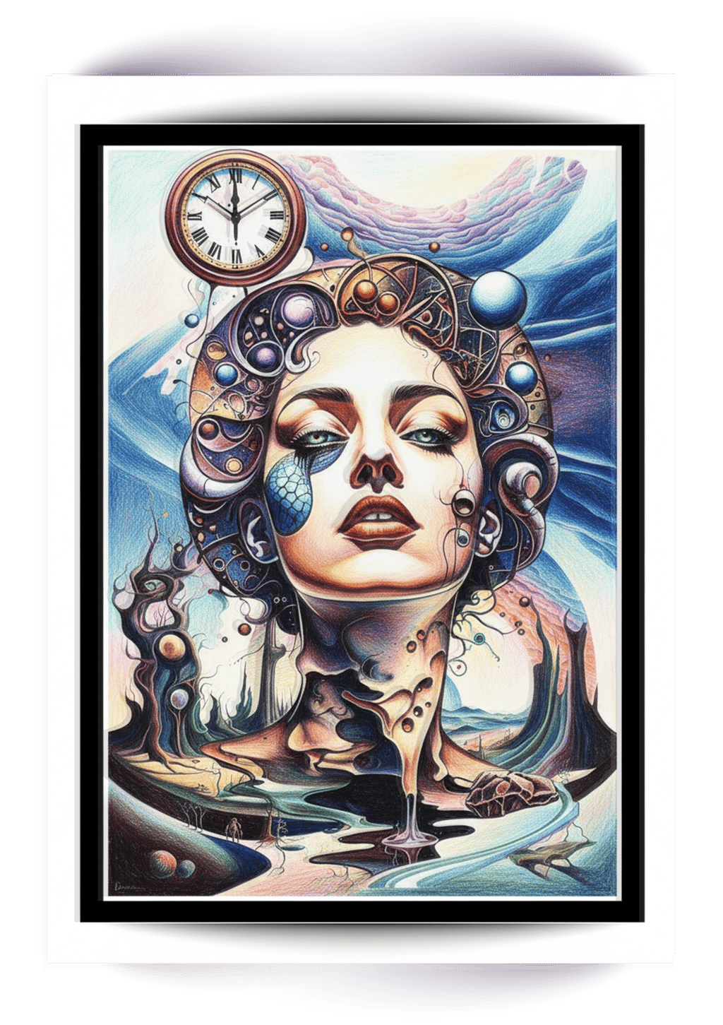 Finished coloring page paradise Bird Booklets in Surreal style 