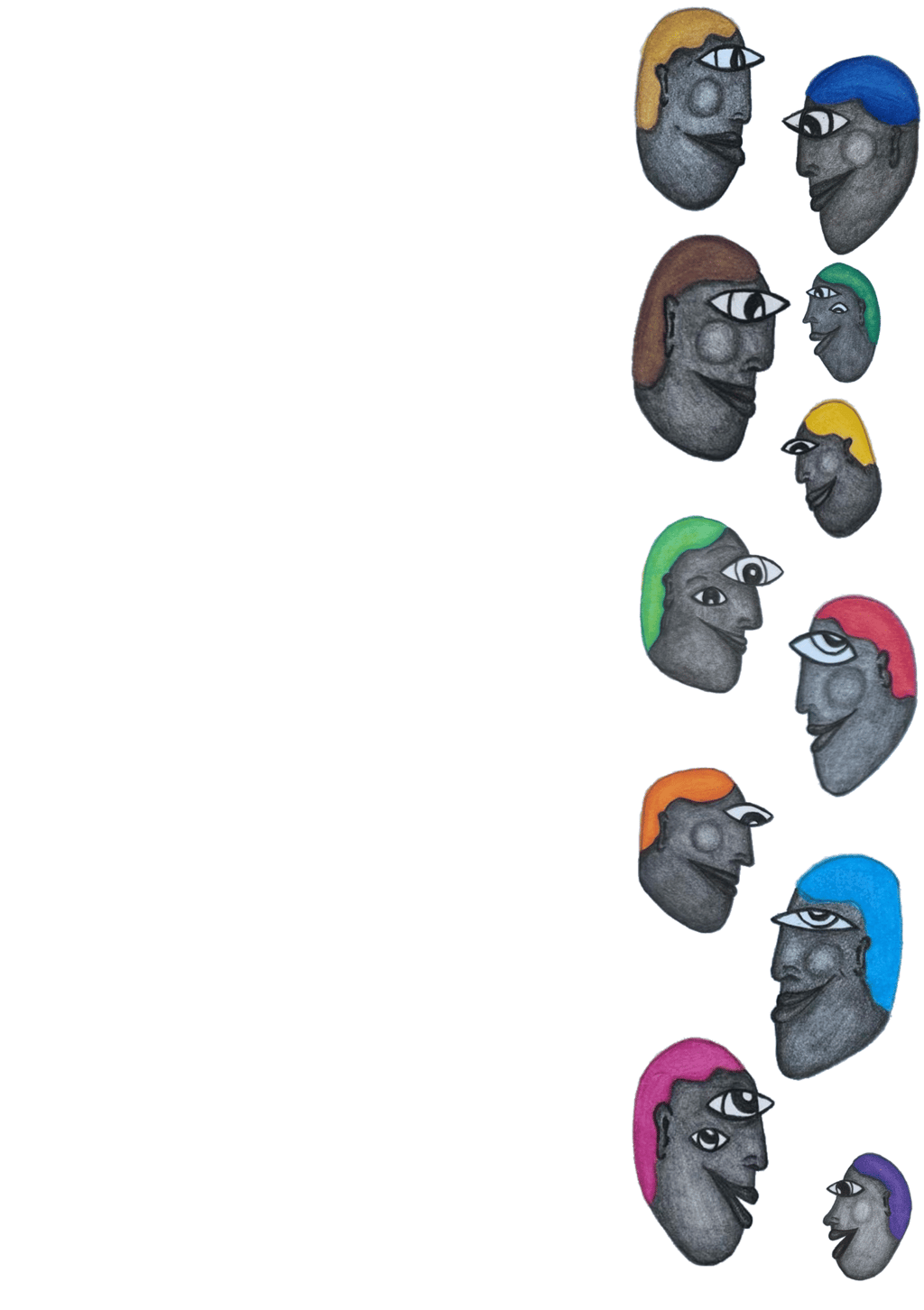 têtes dessinées par AMEHIR