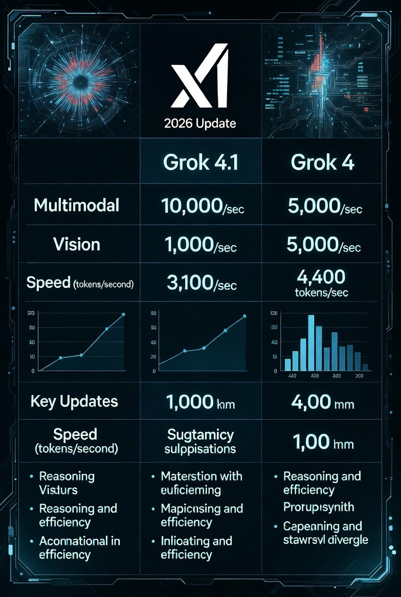 Grok 4.1 vs Grok 4 comparison 2026 – xAI AI update with multimodal vision