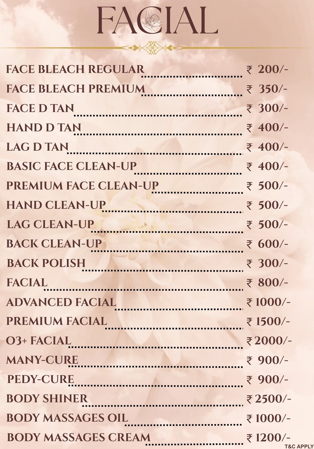 r and d bridal makeup salon skin care treatment price list gotri vadodara