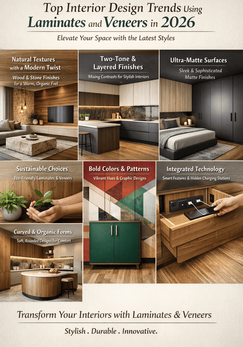 Top Interior Design Trends Using Laminates and Veneers in 2026