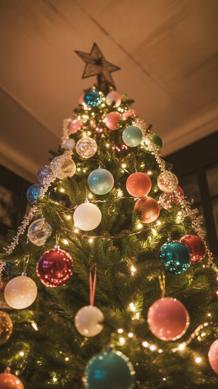 a christmas tree with ornaments and ornaments on it