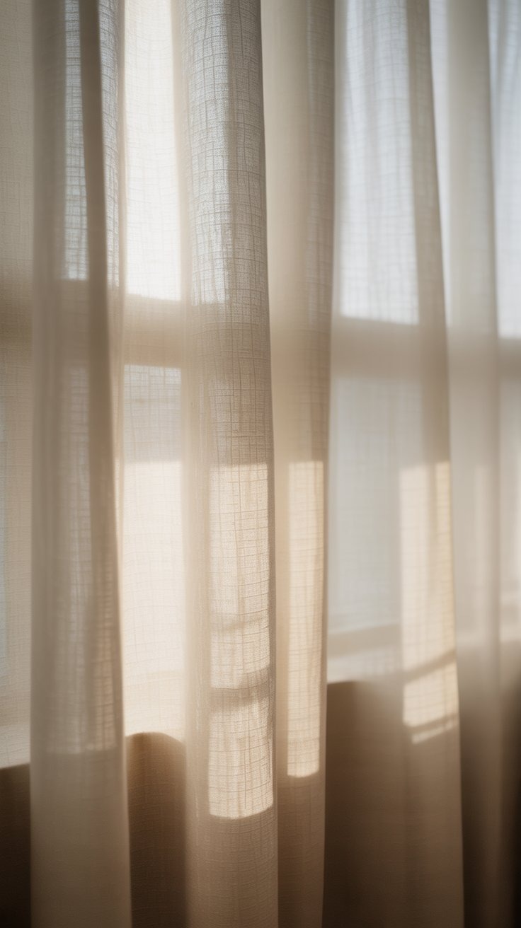 a window with curtains and curtains in a room